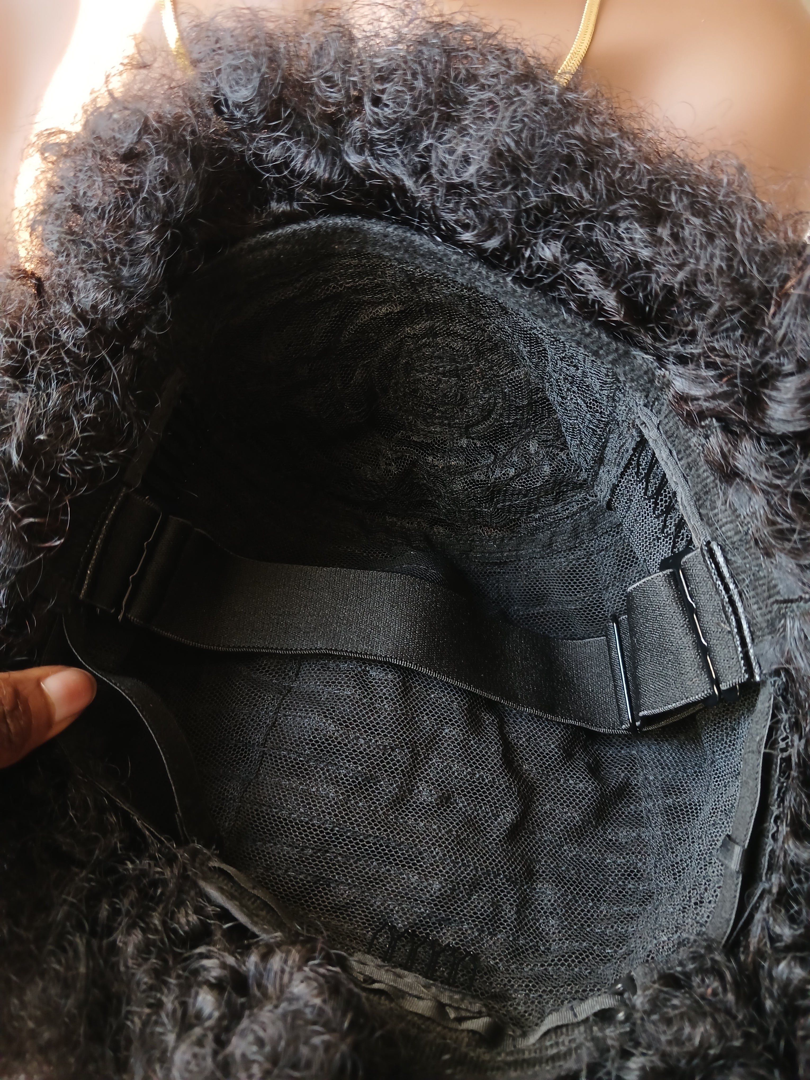 Perruque Afro Kinky Humaine avec Frange