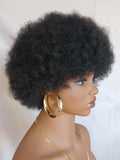 Perruque Afro Kinky Humaine avec Frange