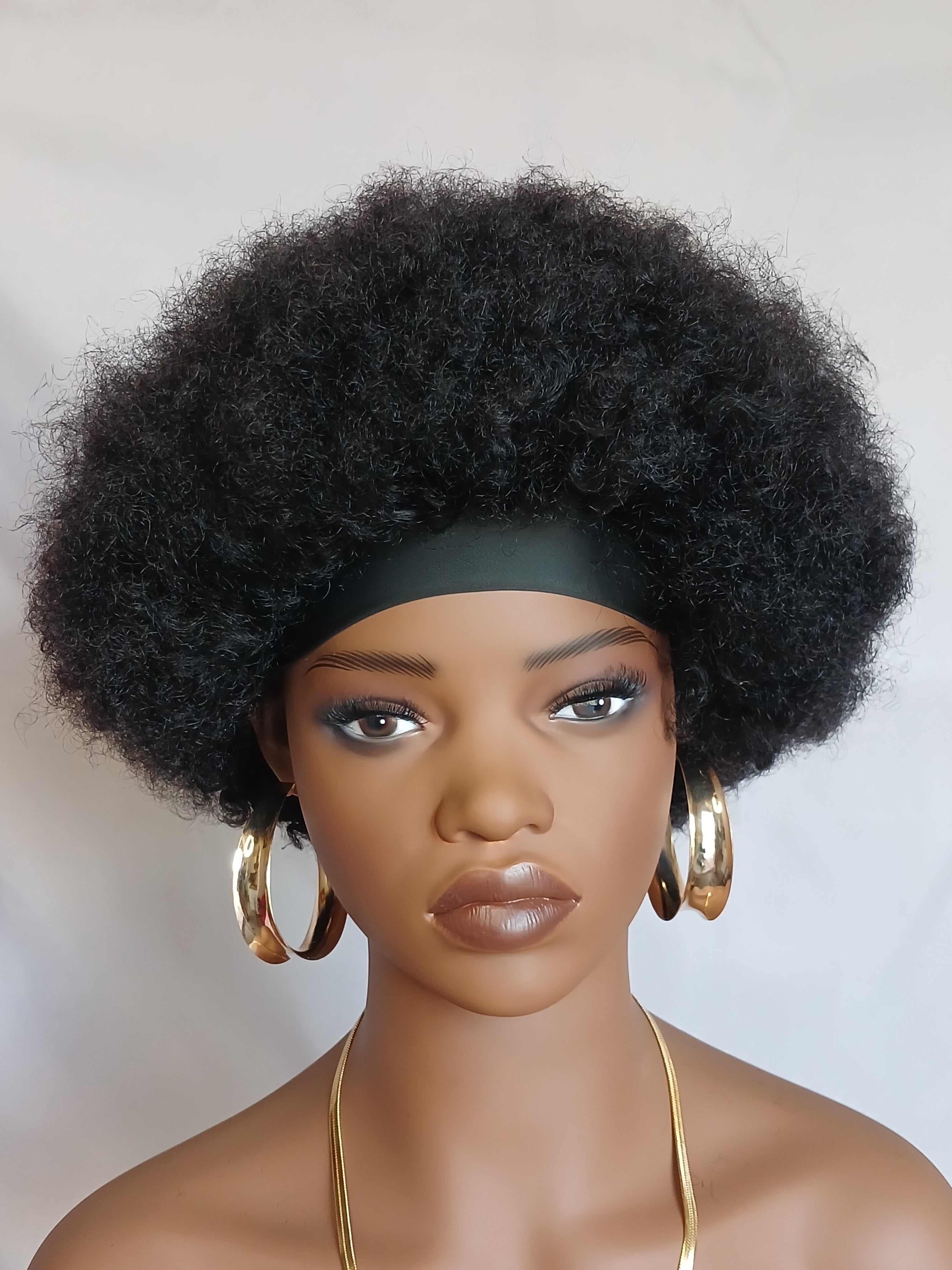 Perruque Afro Kinky Bandeau 100% Cheveux Humains Naturel