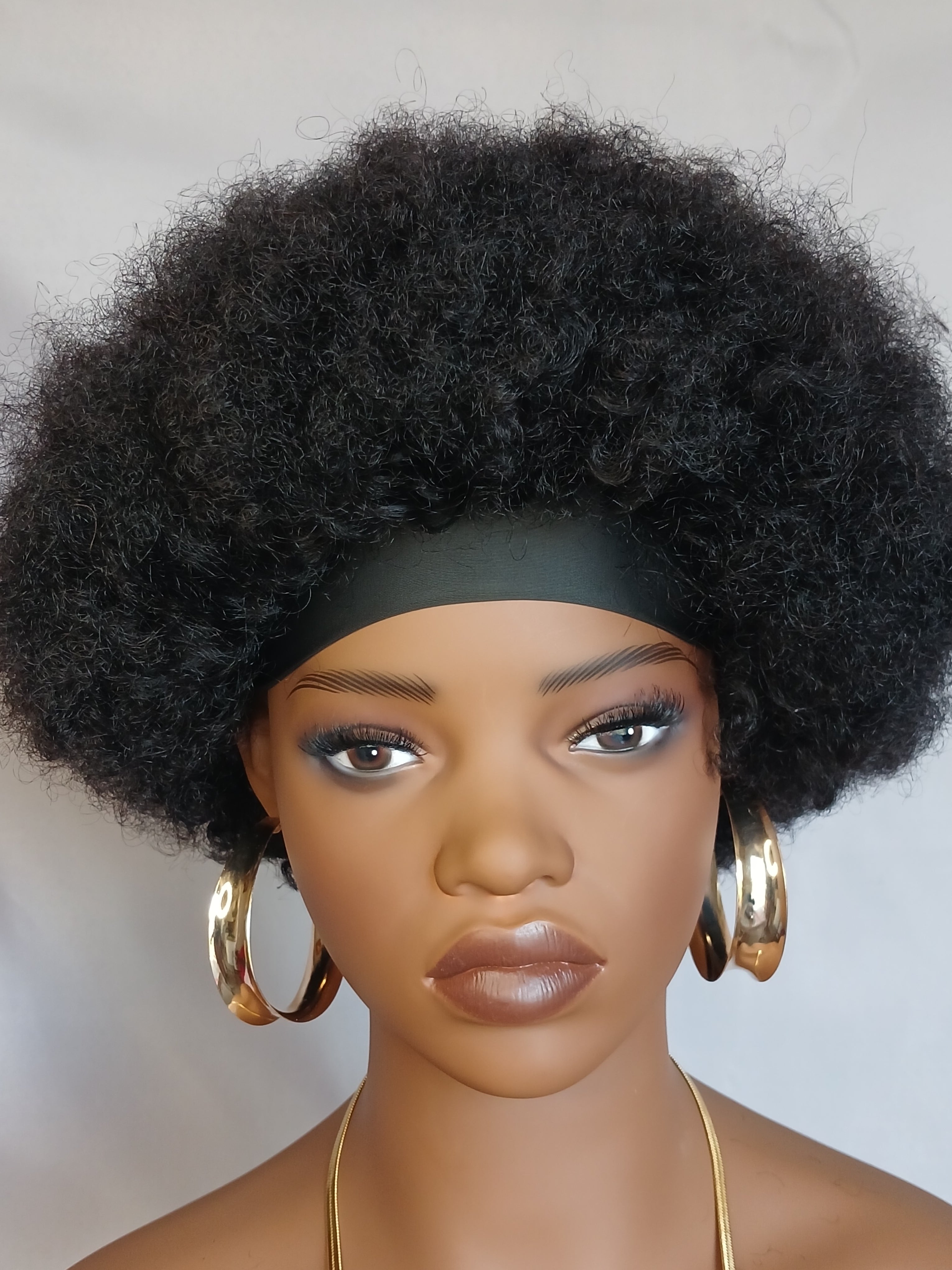 Perruque Afro Kinky Bandeau 100% Cheveux Humains Naturel