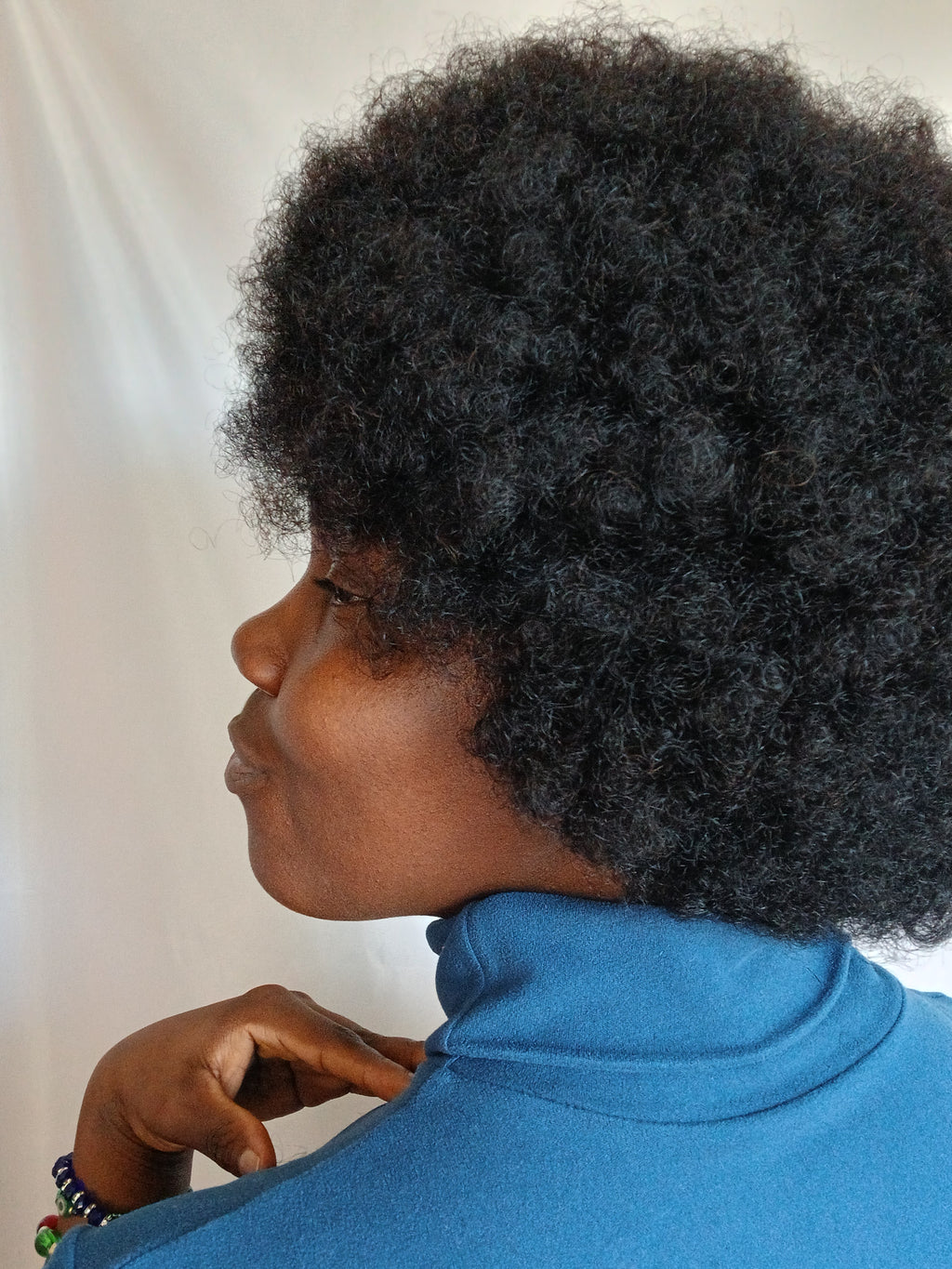 Perruque Afro Kinky Humaine avec Frange