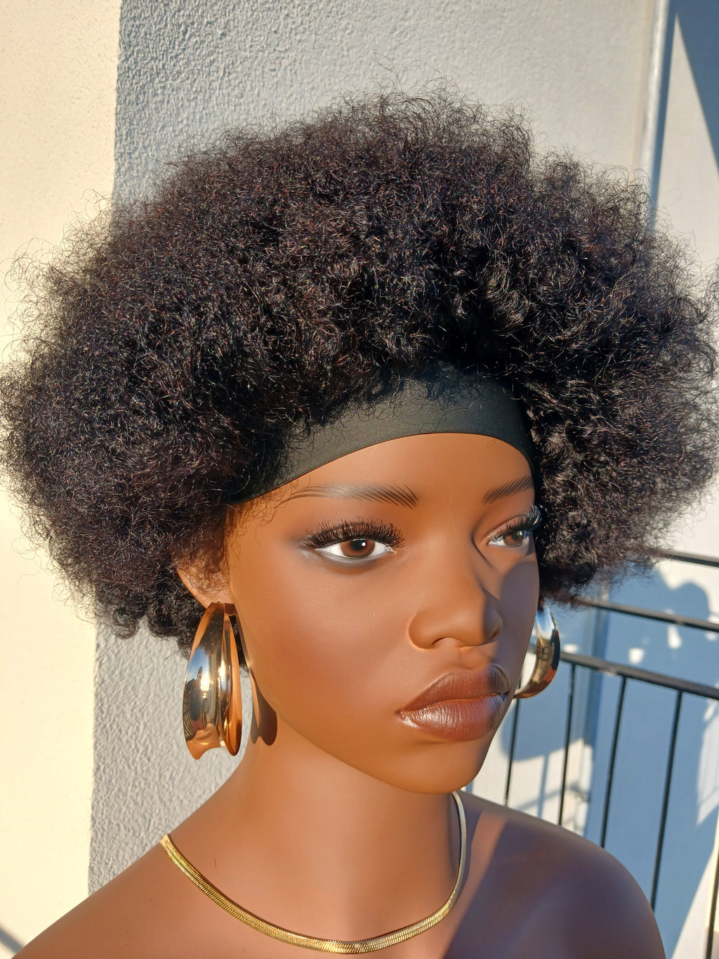 Perruque Afro Kinky Bandeau 100% Cheveux Humains Naturel