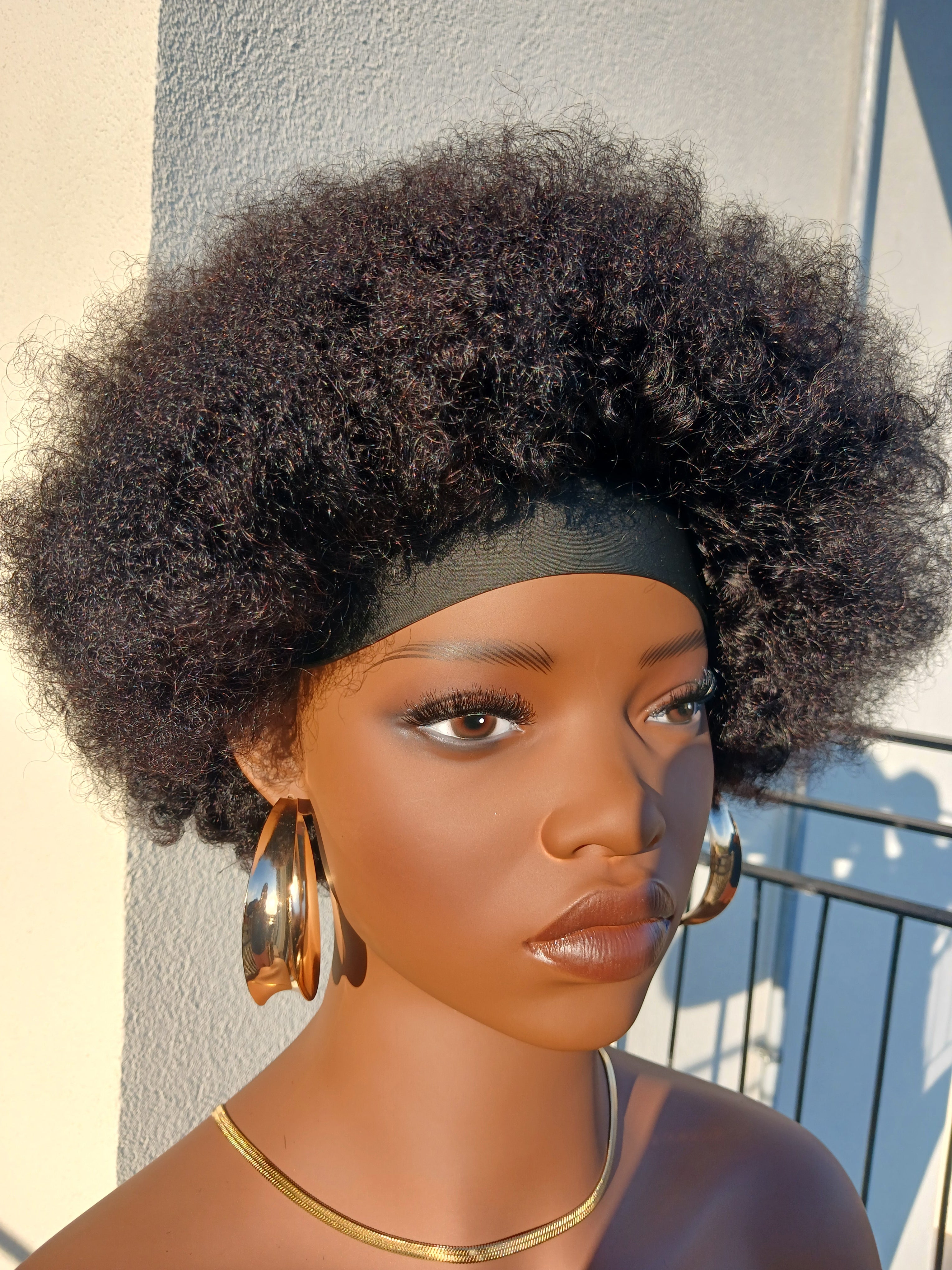 Perruque Afro Kinky Bandeau 100% Cheveux Humains Naturel